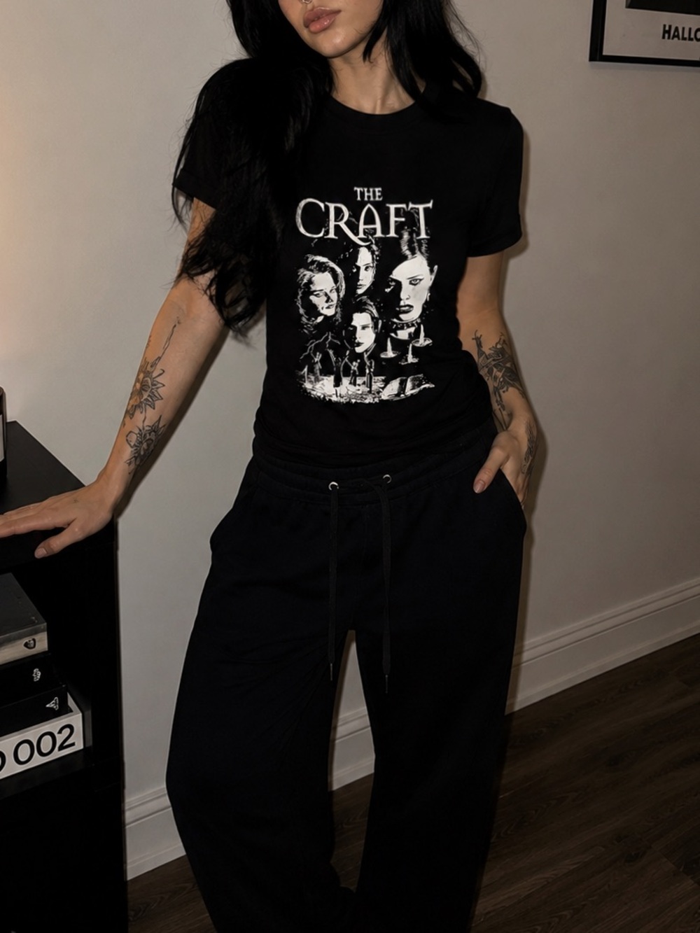 NWOT ‘The Craft’ Black Graphic Witchy Crop Short Sleeve Essential Tee